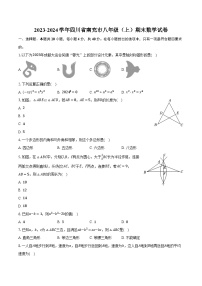 2023-2024学年四川省南充市八年级（上）期末数学试卷（含解析）