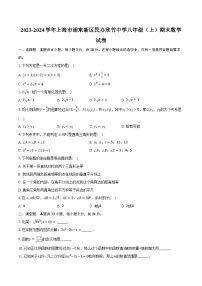 2023-2024学年上海市浦东新区民办欣竹中学八年级（上）期末数学试卷（含解析）
