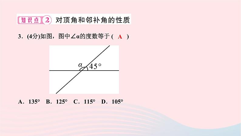 2024七年级数学下册第五章相交线与平行线5.1相交线5.1.1相交线作业课件新版新人教版第5页