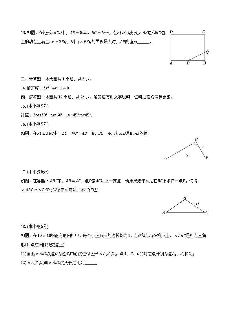 2023-2024学年陕西省渭南市富平县九年级(上)期末数学试卷(含解析)第3页