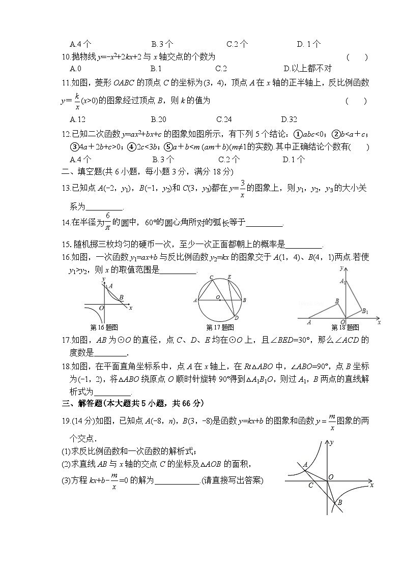 +内蒙古乌海市第二中学2022-2023学年九年级上学期第二次月考数学试卷+02