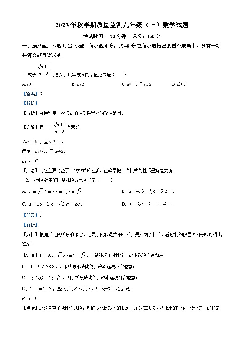 03,四川省眉山市仁寿县城区2023-2024学年九年级上学期期中考试数学试题01