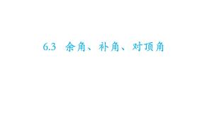 初中数学苏科版七年级上册6.3 余角 补角 对顶角教学ppt课件