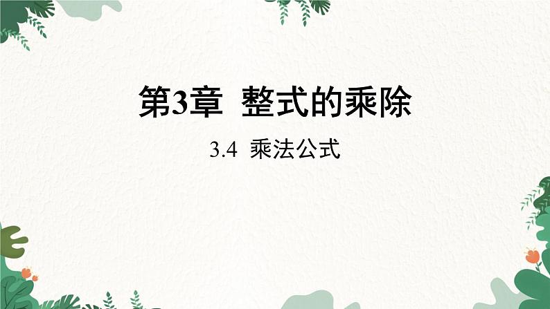 浙教版数学七年级下册 3.4 乘法公式课件01