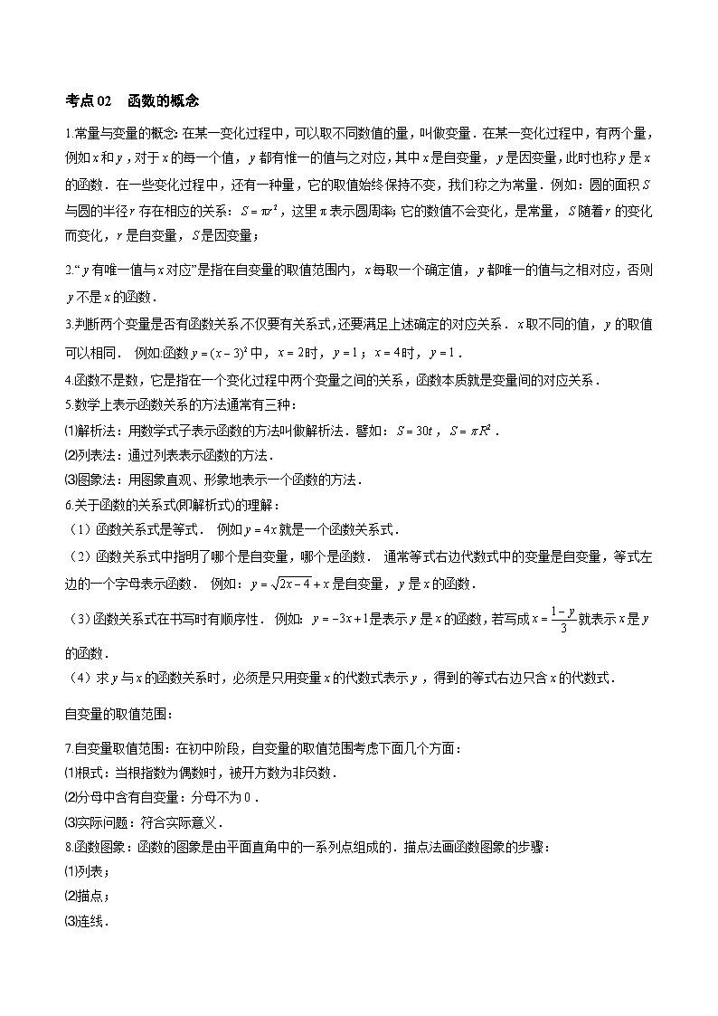 第08讲 平面直角坐标系、一次函数、反比例函数(知识点梳理)(记诵版)-【学霸计划】2024年中考数学大复习第3页