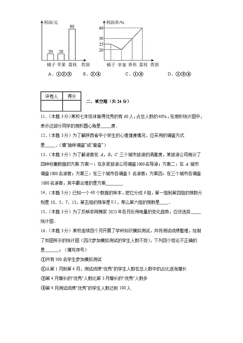 2023-2024学年数学八年级数据的收集与整理单元测试试题(冀教版)基础卷一含解析03