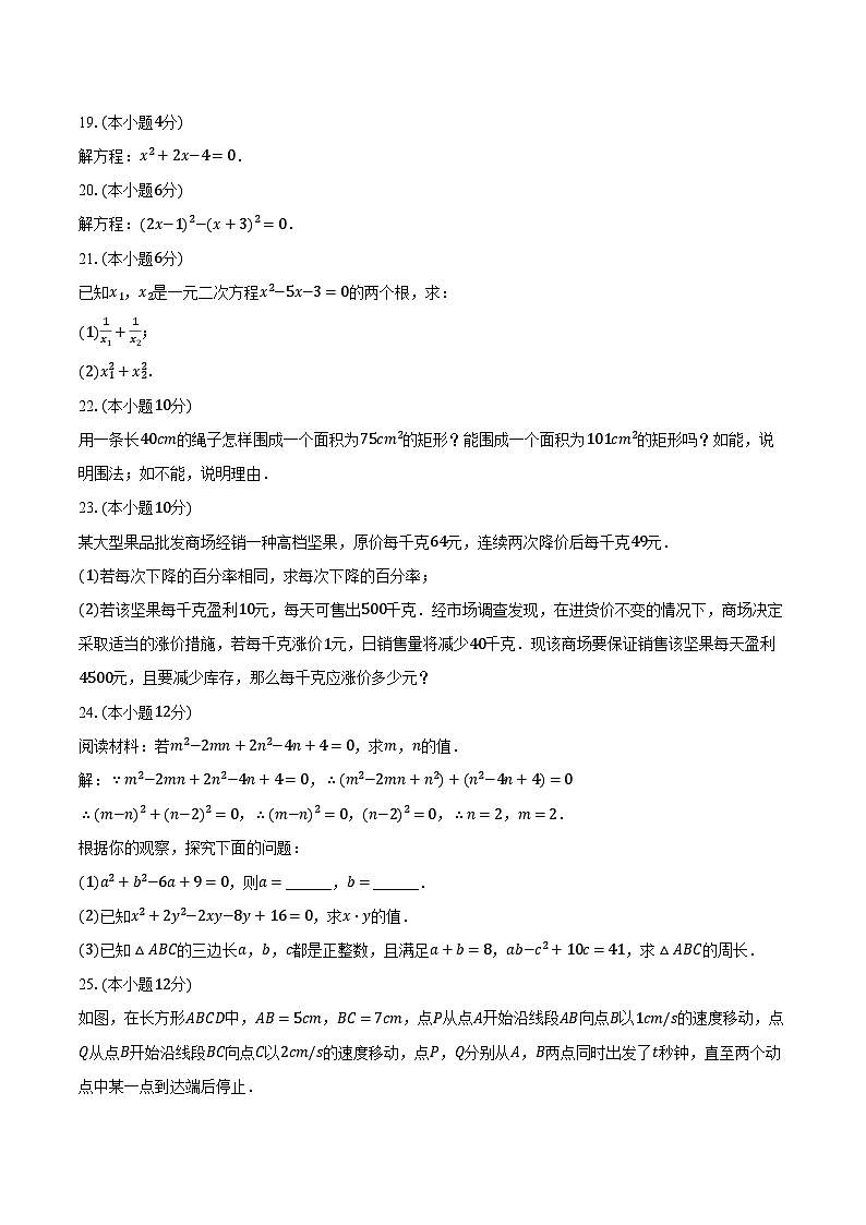 2023-2024学年广东省东莞市松山湖实验学校九年级(上)月考数学试卷(含解析)03