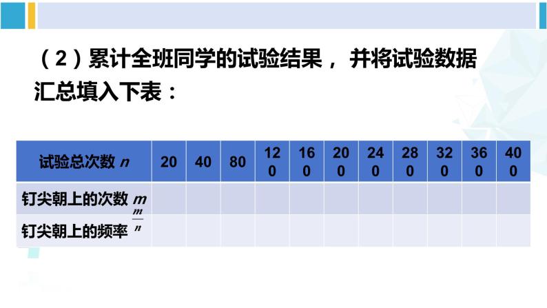 北师大版七年级数学下册 第六章 概率初步 2 频率的稳定性（课件）05