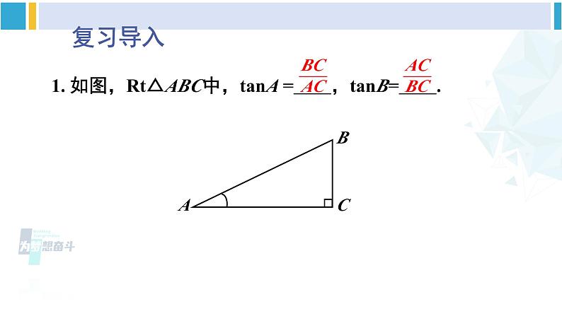 北师大版九年级数学下册 第一章 直角三角形的边角关系 第二课时 正弦、余弦(课件)第2页