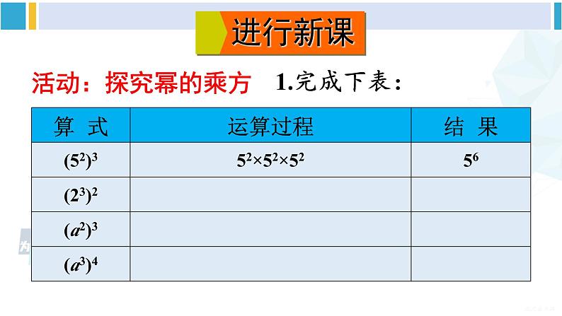 沪科版七年级数学下册 第8章 整式乘法与因式分解 第1课时 幂的乘方(课件)第7页