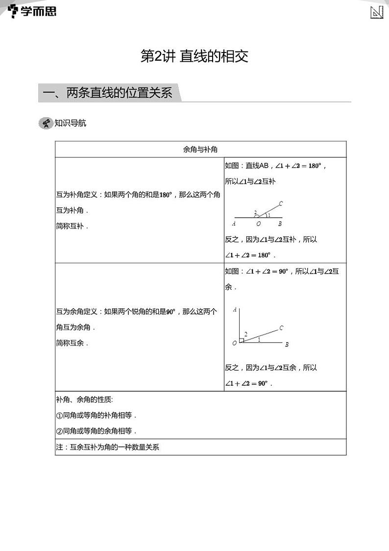 2023学而思创新班七年级寒假数学课程讲义01