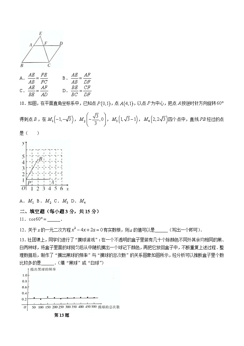 河南省南阳市新野县2023-2024学年九年级上学期期末数学试题(无答案)第3页