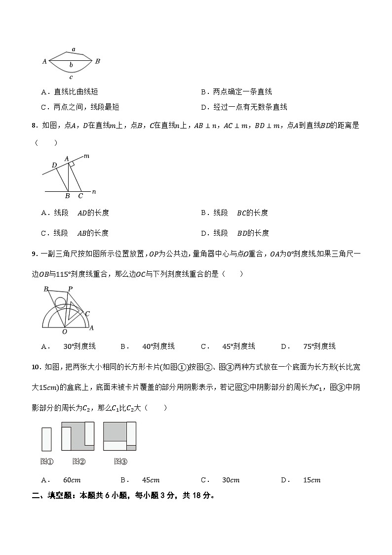吉林省長春市南關(guān)區(qū)2023—2024學年上學期七年級期末質(zhì)量調(diào)研數(shù)學試卷(含解析)第2頁