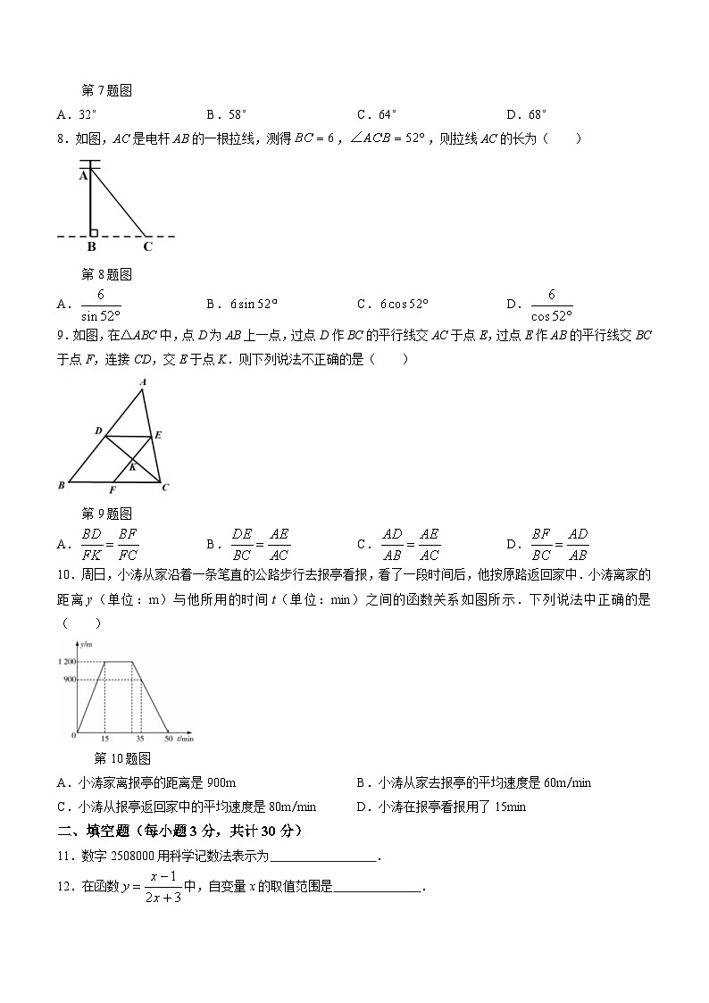 黑龙江省哈尔滨市香坊区德强学校初中部2023-2024学年九年级下学期开学考试数学试题(无答案)02