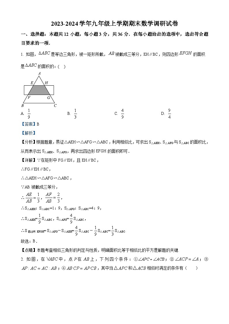 240,山东省聊城市聊城文轩初级中学2023-2024学年九年级上学期期末数学试题01