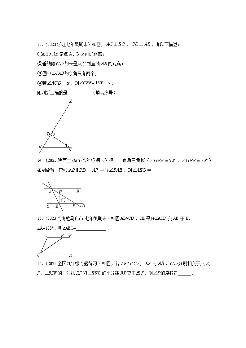 湘教版七年级数学下册基础知识专项讲练 专题4.20 相交线与平行线(专项练习5)第3页