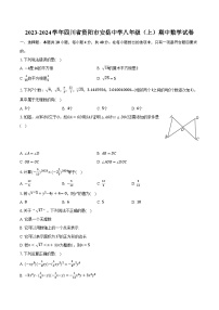 2023-2024学年四川省资阳市安岳中学八年级（上）期中数学试卷（含解析）