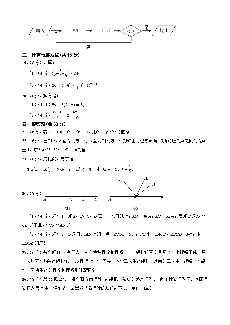 甘肃省武威市凉州区十六中片2023-2024学年七年级下学期开学考试数学试题第3页