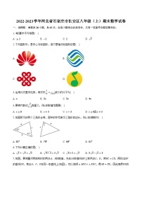 2022-2023学年河北省石家庄市长安区八年级（上）期末数学试卷（含解析）