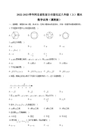 河北省张家口市宣化区2022-2023学年八年级上学期期末考试冀教版数学试卷(含解析)