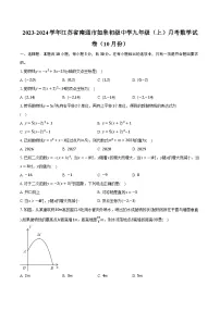 2023-2024学年江苏省南通市如皋初级中学九年级(上)月考数学试卷(10月份)(含解析)