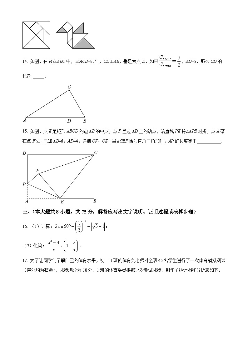 65,河南省郑州市金水区第十一初级中学2023-2024学年九年级上学期1月月考数学试题第3页