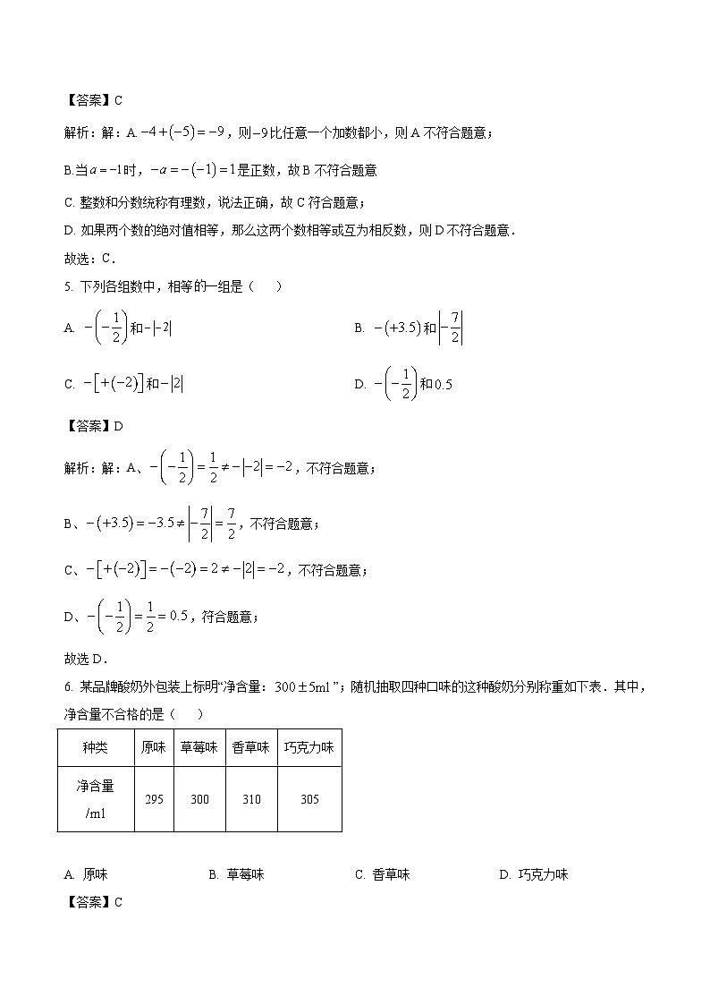 河南省洛阳市东升第二初级中学2023-2024学年七年级上学期10月月考数学试卷(含解析)第2页