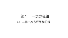 7.1 二元一次方程组和它的解 华师大版 七年级数学下册课件