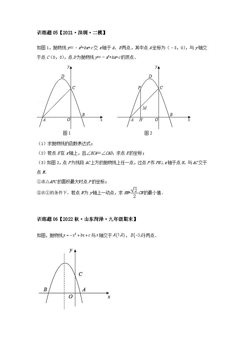 2024中考数学二次函数压轴专题训练-专题03最值问题(含解析)第3页