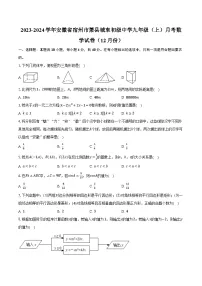 2023-2024学年安徽省宿州市萧县城东初级中学九年级（上）月考数学试卷（12月份）(含解析）