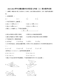 2023-2024学年安徽省滁州市凤阳县七年级（上）期末数学试卷（含详细答案解析）