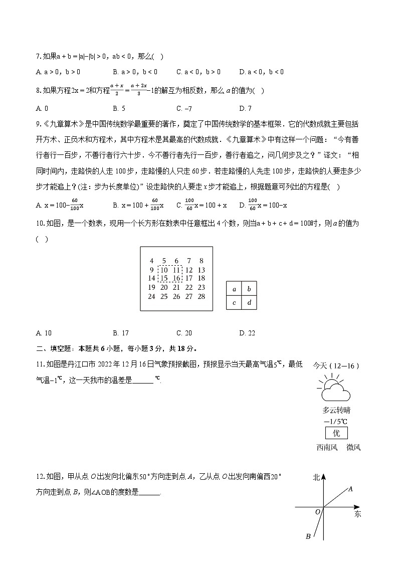 2023-2024学年湖北省十堰市竹溪县七年级(上)期末数学试卷(含详细答案解析)第2页
