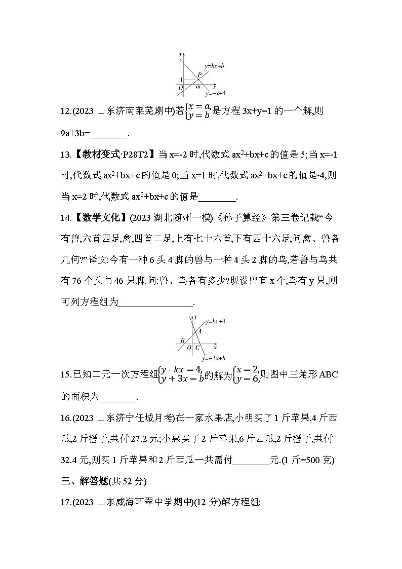 第七章 二元一次方程组综合检测——2024年鲁教版数学七年级下册精品同步练习03