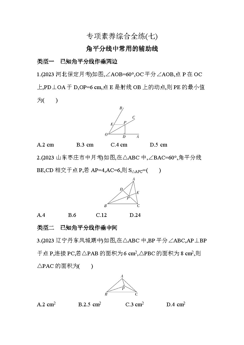 07-专项素养综合全练(七)角平分线中常用的辅助线——2024年鲁教版数学七年级下册精品同步练习01