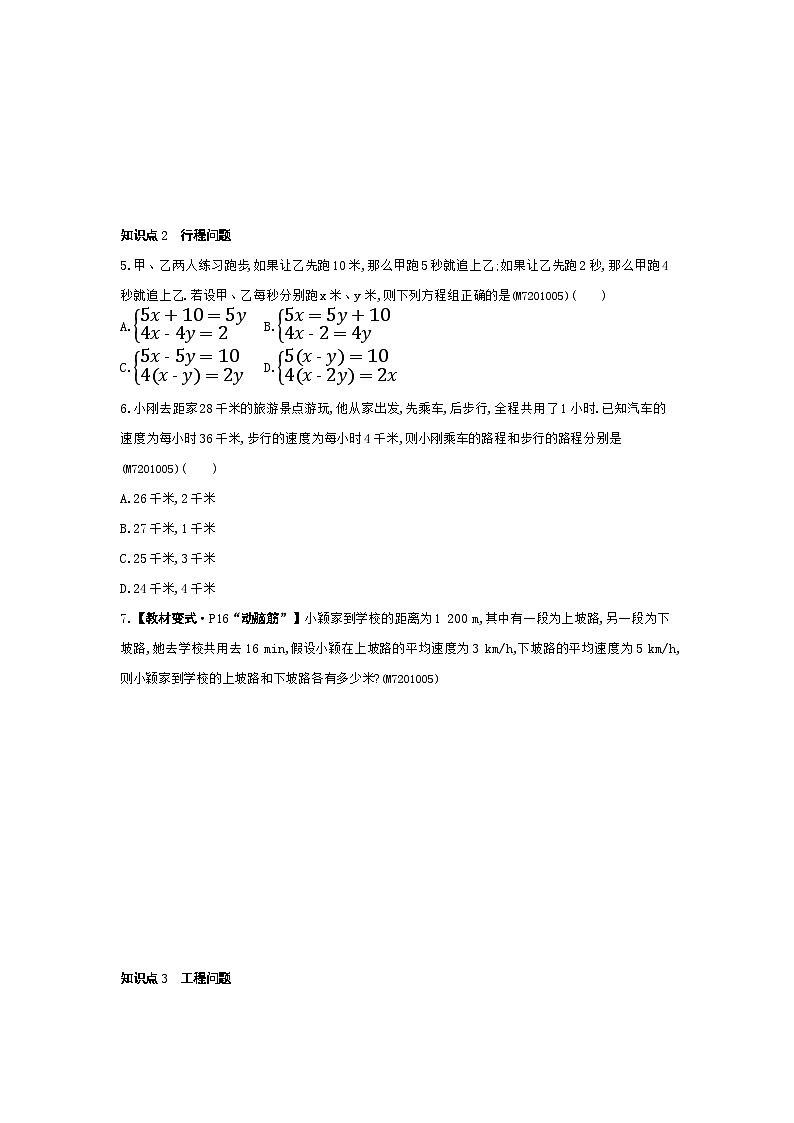 1.3 二元一次方程组的应用——2024年湘教版数学七年级下册精品同步练习02