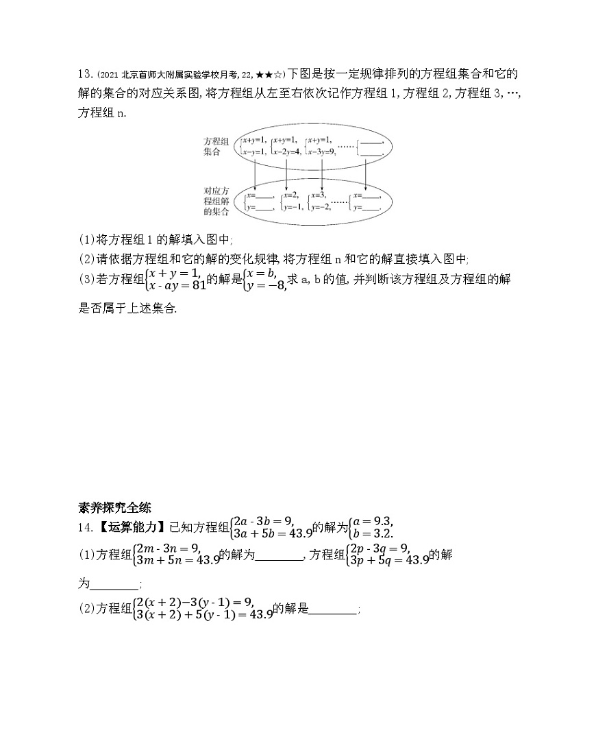 5.2 二元一次方程組和它的解——2024年北京課改版數(shù)學(xué)七年級下冊精品同步練習(xí)第3頁