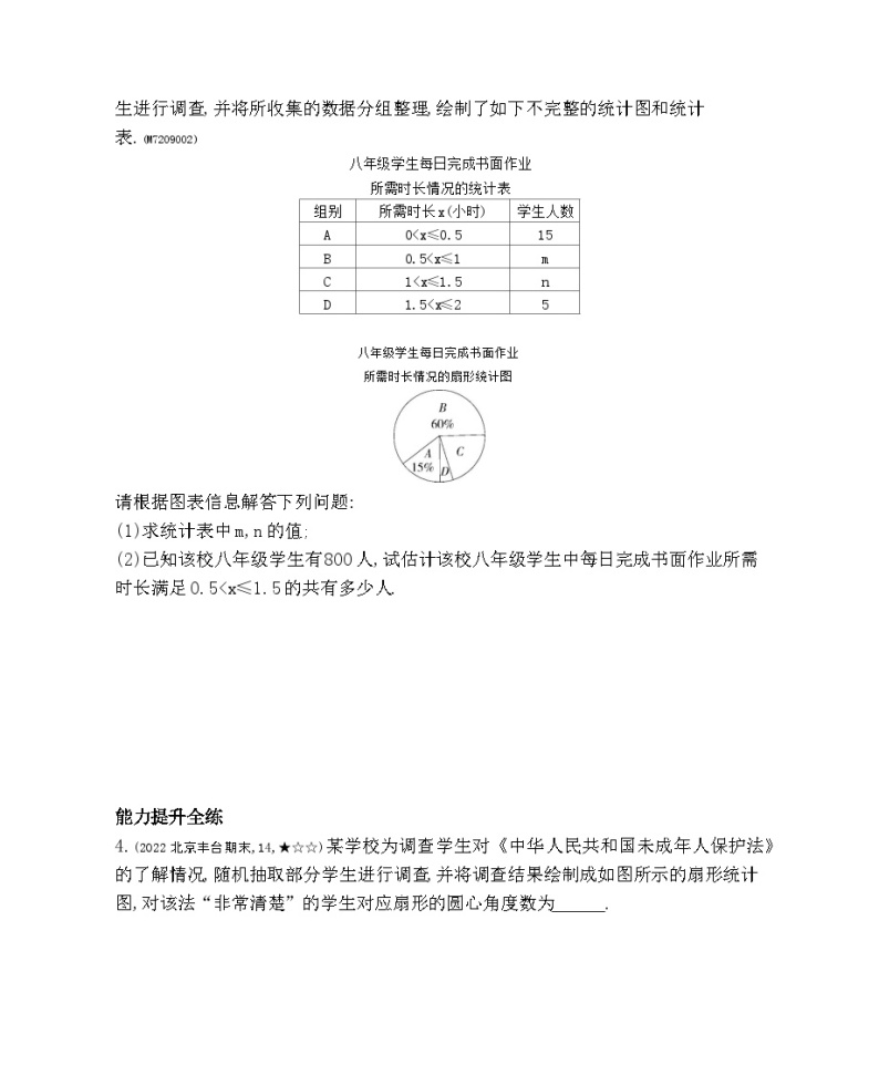 9.3 数据的表示--扇形统计图 9.4 用计算机绘制统计图——2024年北京课改版数学七年级下册精品同步练习02