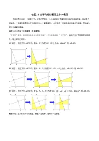 中考数学二轮复习几何模型归纳讲练专题18 全等与相似模型之十字模型（2份打包，原卷版+教师版）