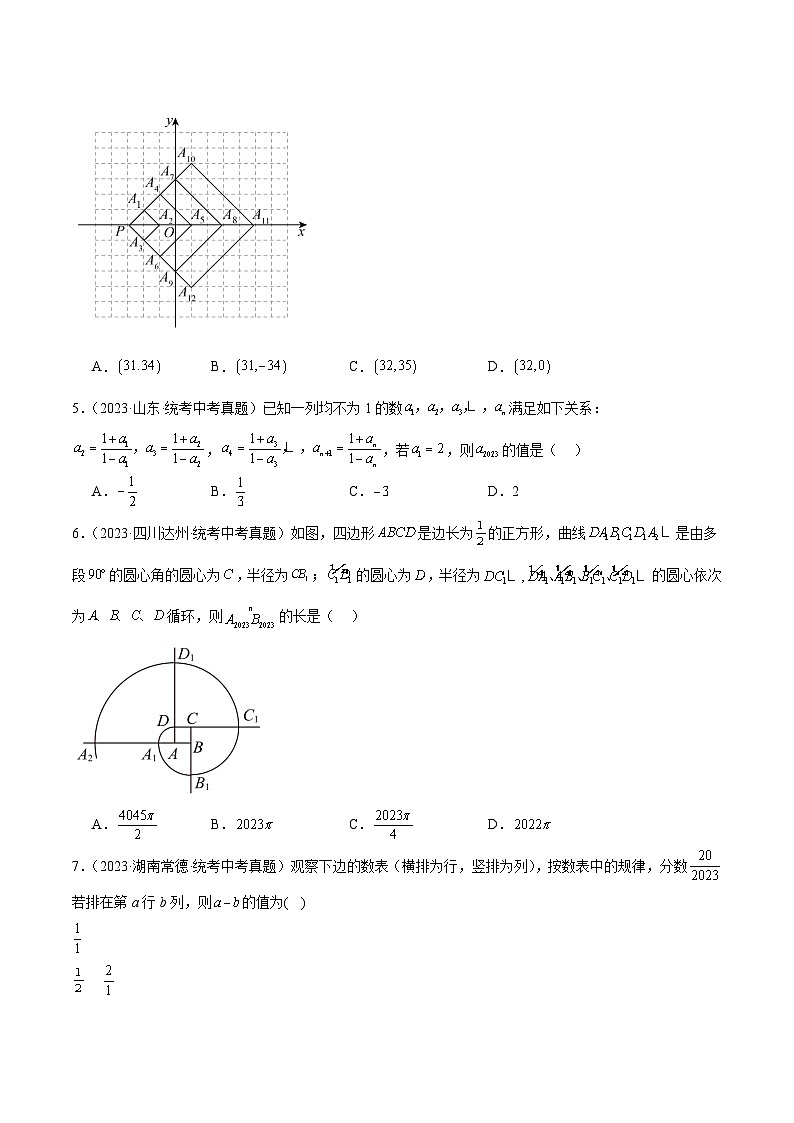 2023中考数学真题专项汇编特训 专题29规律探究题(共26题)(原卷版+解析)第2页