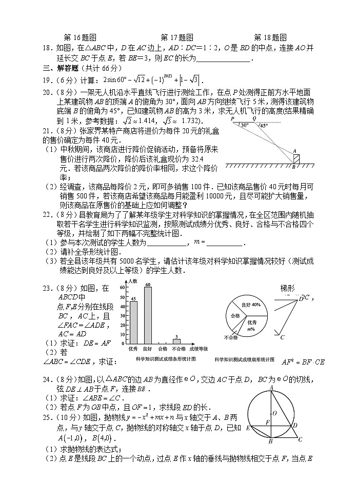 湖南省张家界市慈利县2023—2024学年九年级上学期期末考试数学试题第3页