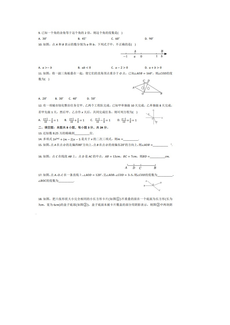 山东省德州市宁津县苗场中学2023-2024学年下学期开学考试七年级数学试题02