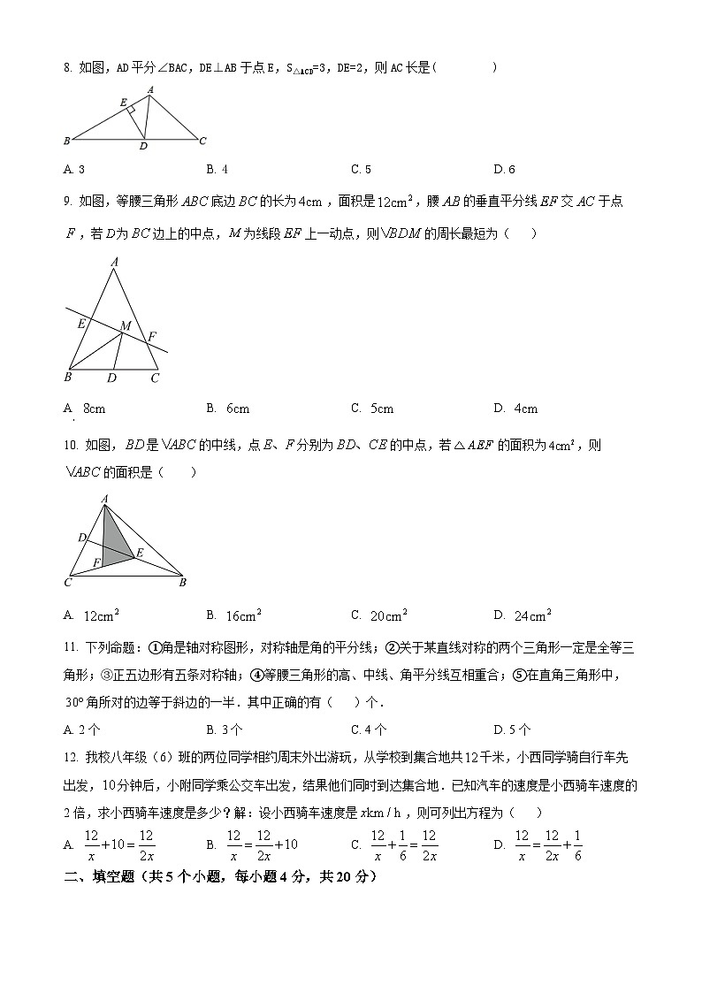 精品解析: 四川省凉山州宁南县2023-2024学年八年级上学期期末考试数学试题(原卷版)第2页