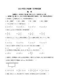湖南省邵阳市邵东市2024届九年级上学期月考数学试卷(含答案)