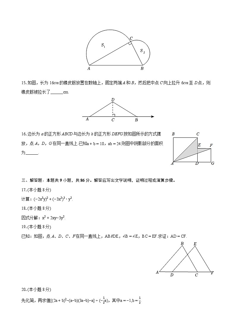 2023-2024学年福建省泉州市丰泽区八年级(上)期末数学试卷(含详细答案解析)第3页