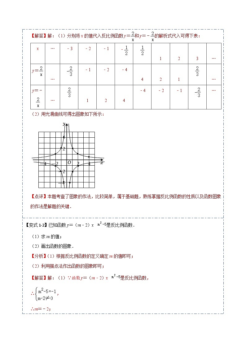 26.1.2 反比例函数的图像和性质(讲+练)【12大题型】(解析版)第3页
