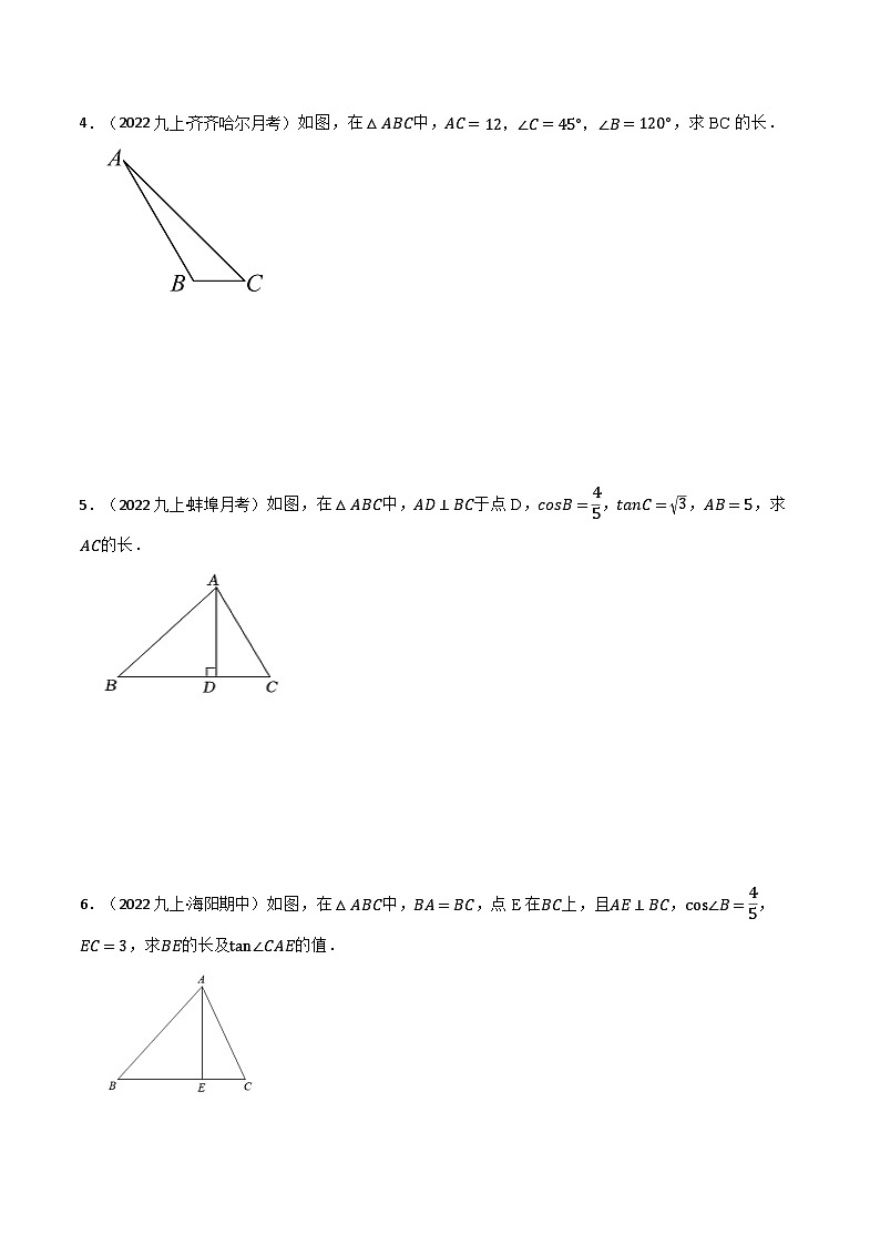 【专项训练】解直角三角形及应用(40题)(原卷版)第2页