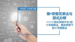 9.5.5多项式的因式分解-二项式系数不为1的十字相乘法、整体思想下的十字相乘法（同步课件）-2023-2024学年七年级数学下册同步精品课件+分层练习（苏科版）