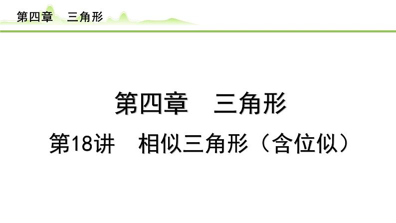 2024年中考数学复习课件---第18讲 相似三角形(含位似)01