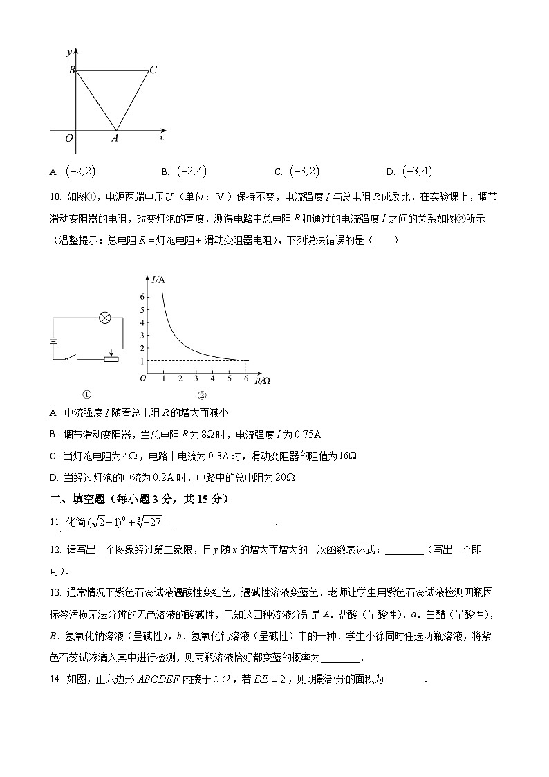 精品解析:2023年河南省南阳市内乡县灵山雷锋学校中考一模数学模拟试题(原卷版)第3页