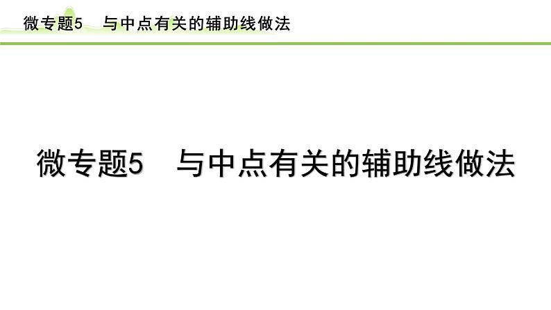 2024年中考数学复习课件---微专题5 与中点有关的辅助线做法01